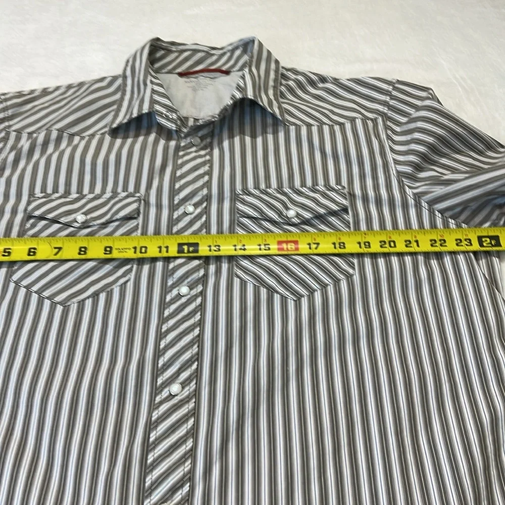 BANANA REPUBLIC SIZE XL SLIM FIT Men's Striped Gray Western Shirt
